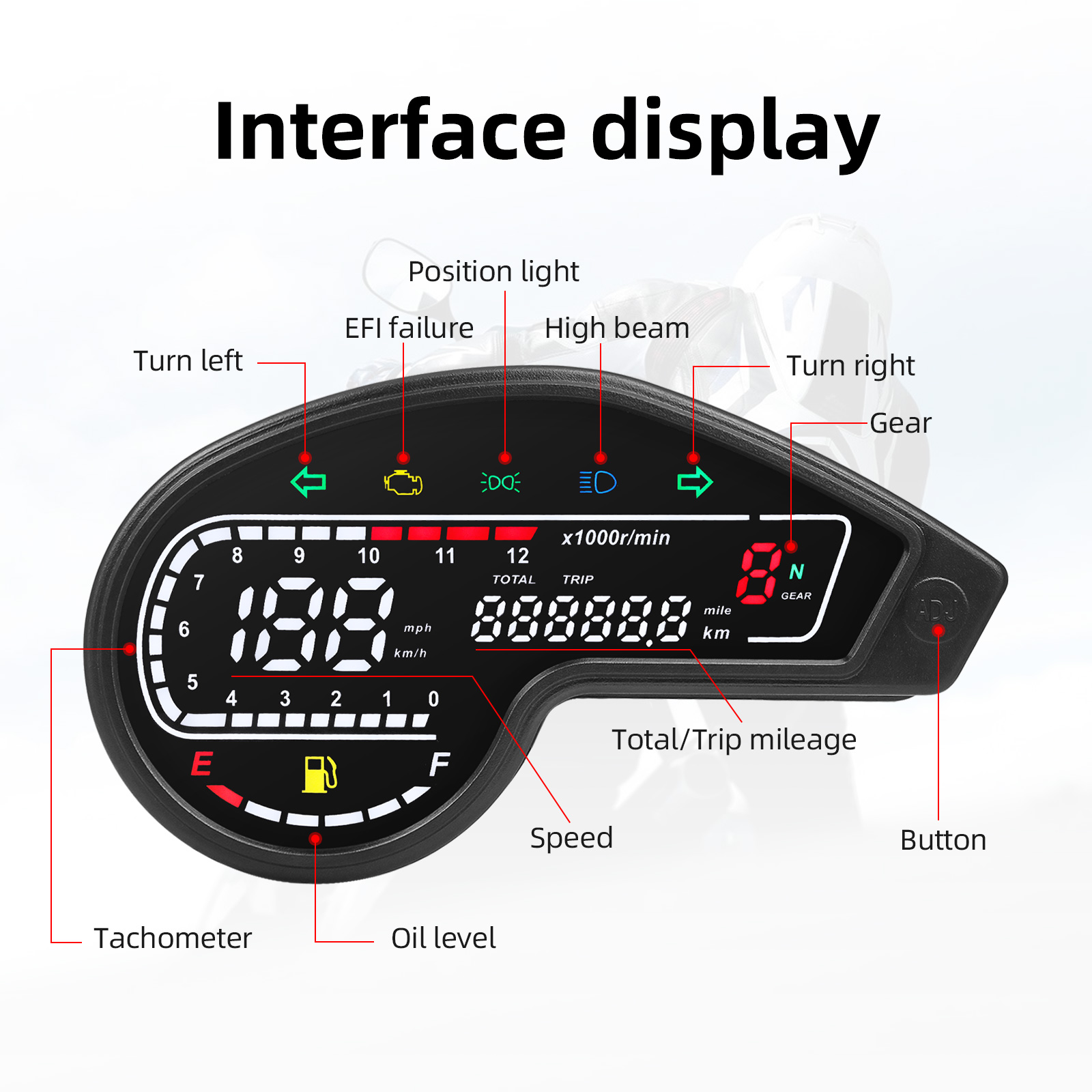 Для мотоцикла Honda XR150: циф – обзор и цена Motorcycle Gear Display